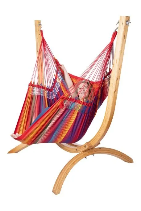 Arc Larch wooden hammock chair standard . Extra wide.100% FSC Certified Wood.